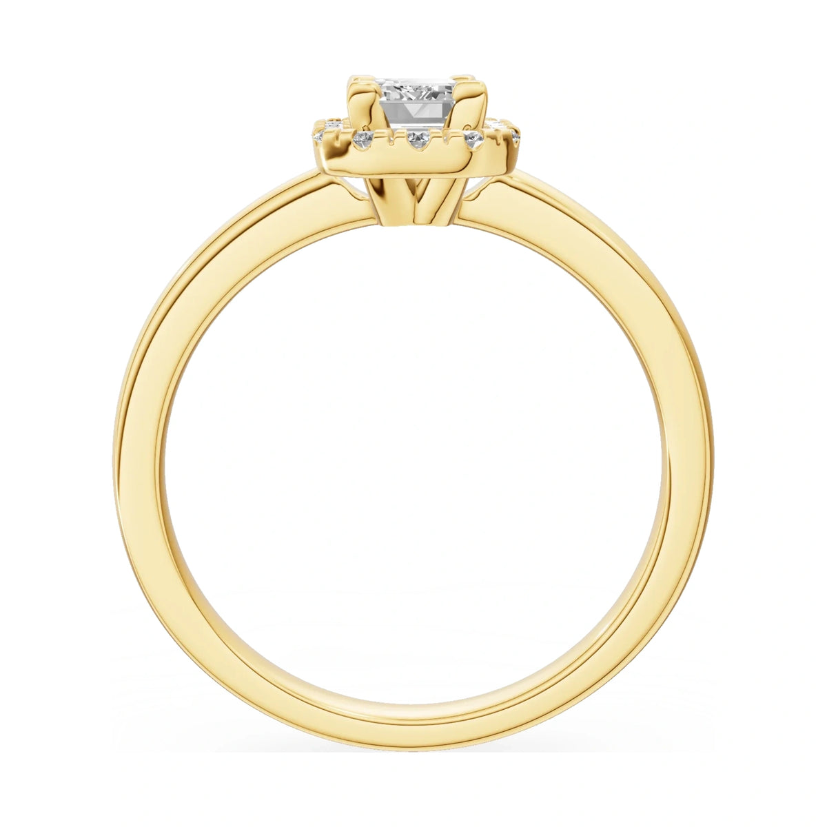 GREMARI Seven Aura emerald-cut natural diamond engagement ring in 14K yellow gold, 0.50 ct