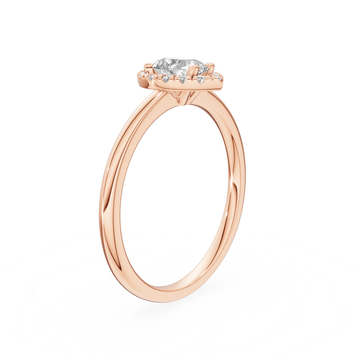 Rose Gold 14K (585) Engagement Ring - Gremari Seven Aura with 0,30ct Lab Grown Diamond, Pear Cut