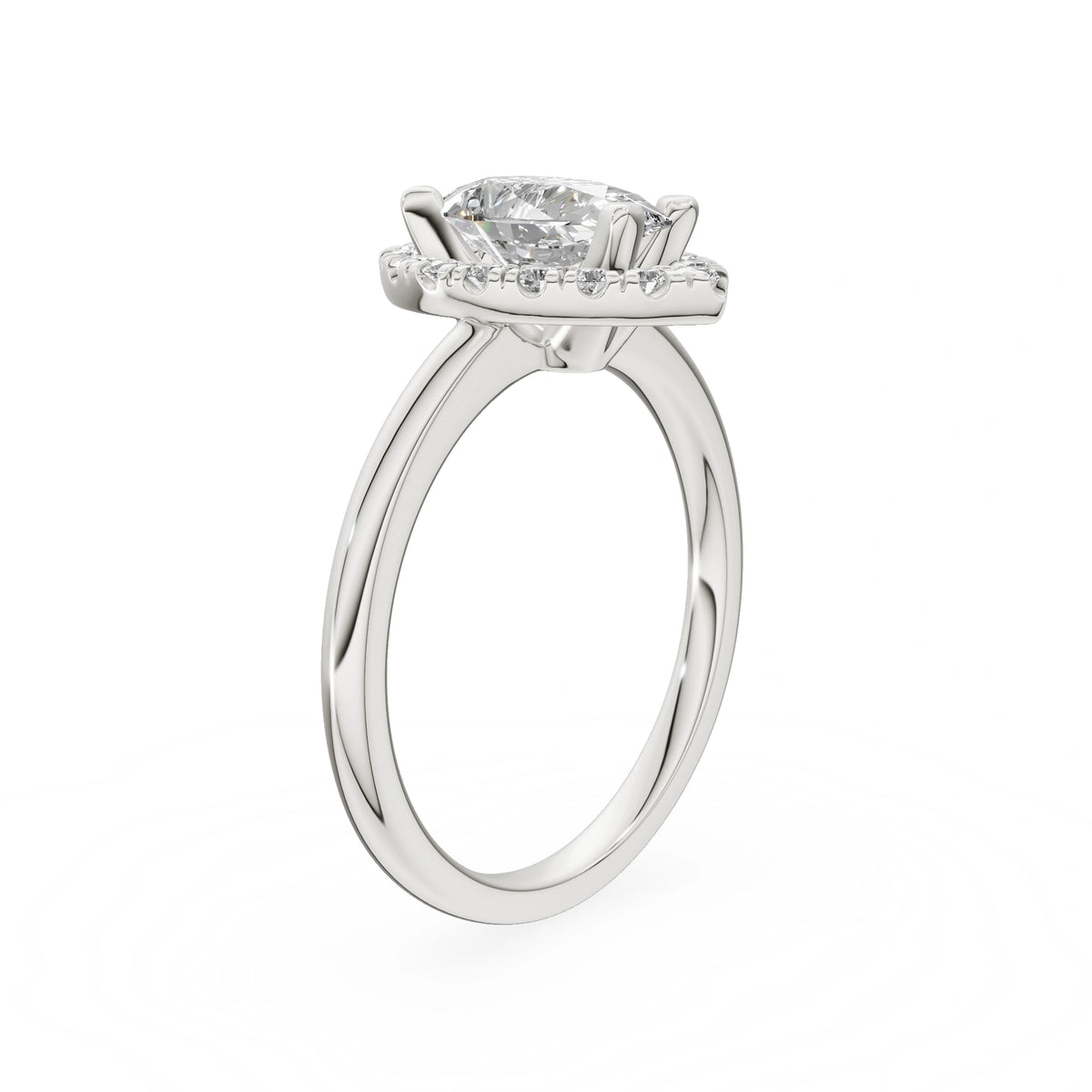 White Gold 14K (585) Engagement Ring - Gremari Seven Aura with 1,00ct Lab Grown Diamond, Pear Cut