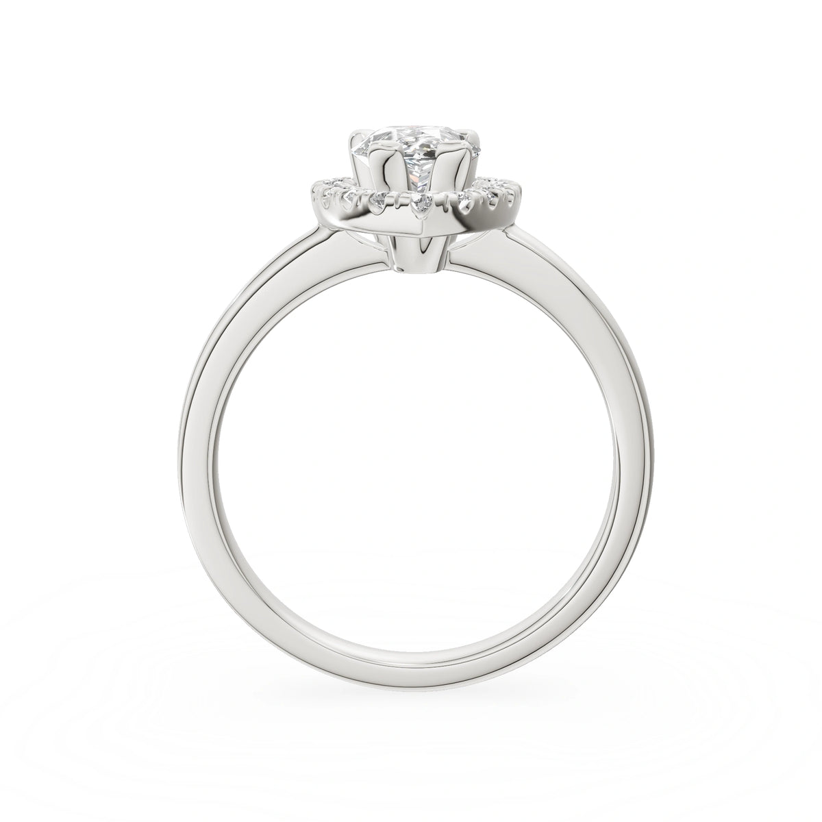 White Gold 14K (585) Engagement Ring - Gremari Seven Aura with 1,00ct Lab Grown Diamond, Pear Cut