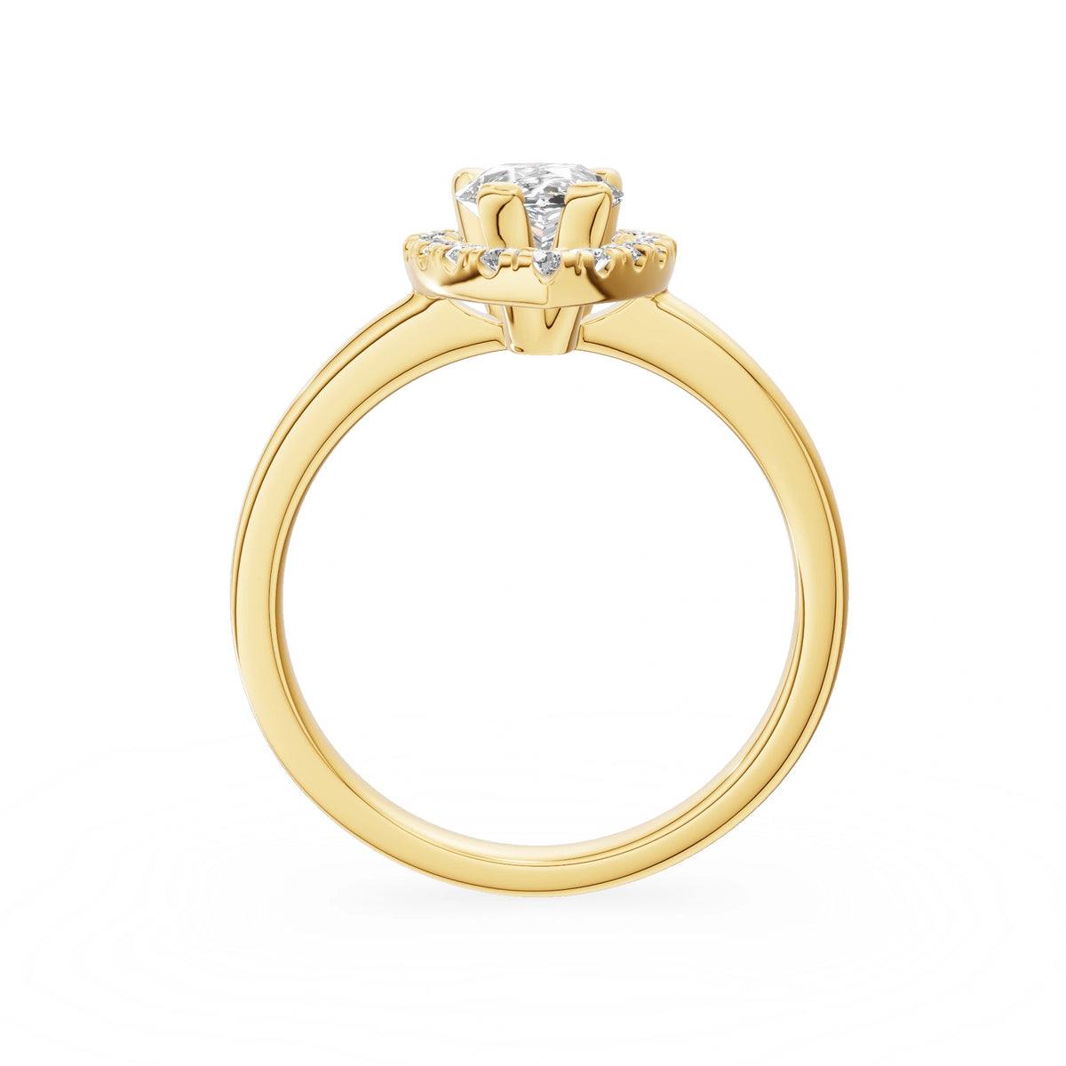 Gremari Seven Aura Verlobungsring aus Gelbgold mit 1,00 ct Labordiamant – Pear