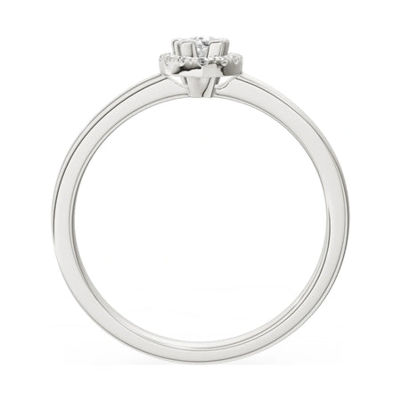 GREMARI Seven Aura pear-cut natural diamond engagement ring in 14K white gold, 0.15 ct