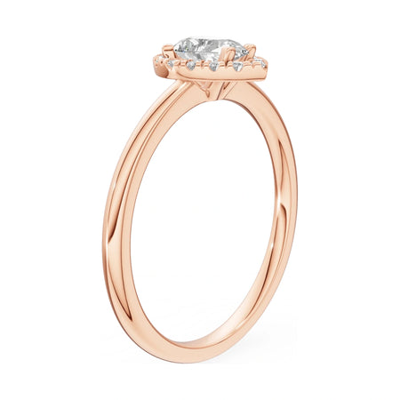 14K rose gold GREMARI Seven Aura ring with 0.30 ct pear-cut natural diamond