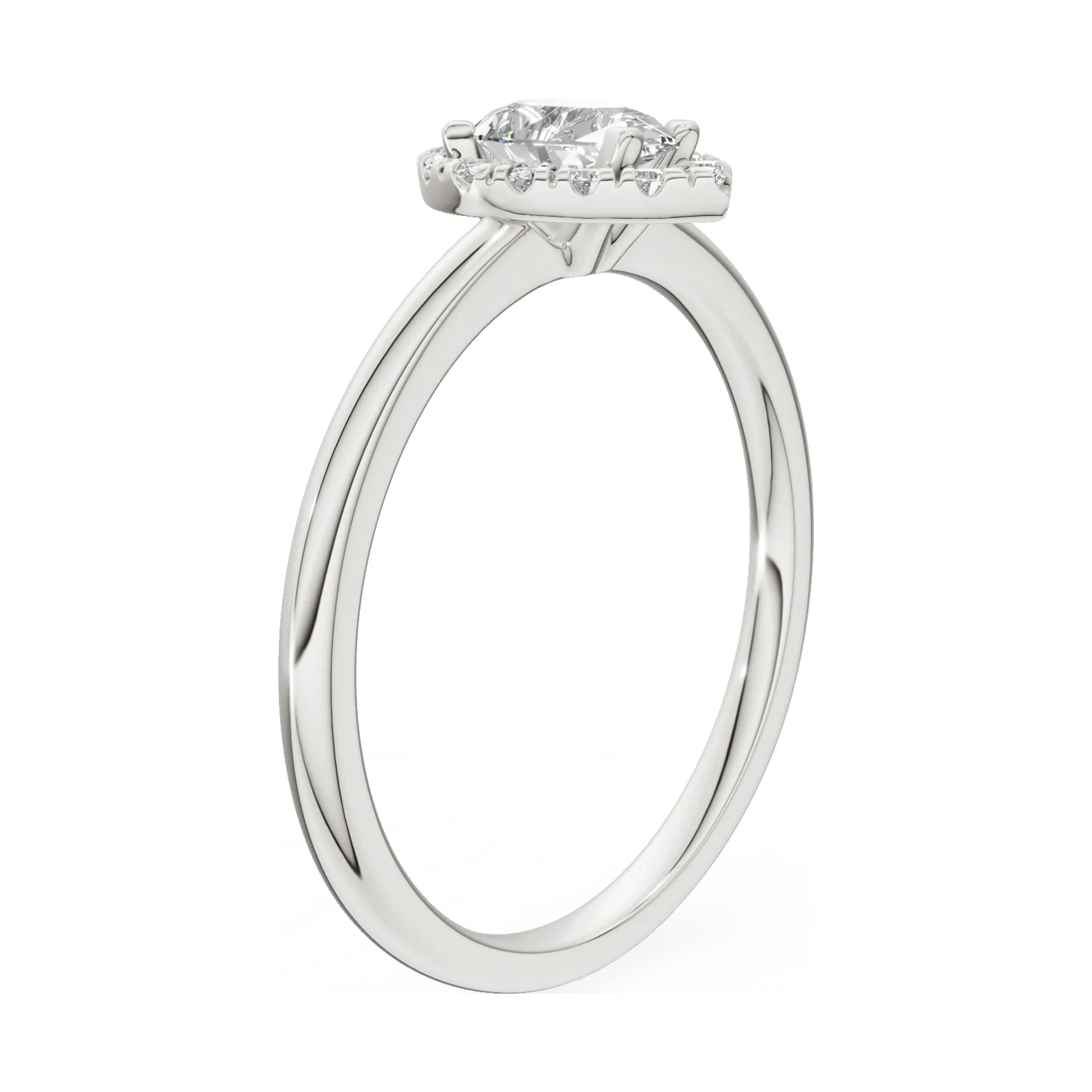14K white gold GREMARI Seven Aura ring with 0.30 ct pear-cut natural diamond