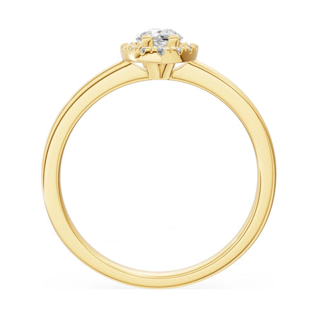 GREMARI Seven Aura pear-cut natural diamond engagement ring in 14K yellow gold, 0.30 ct