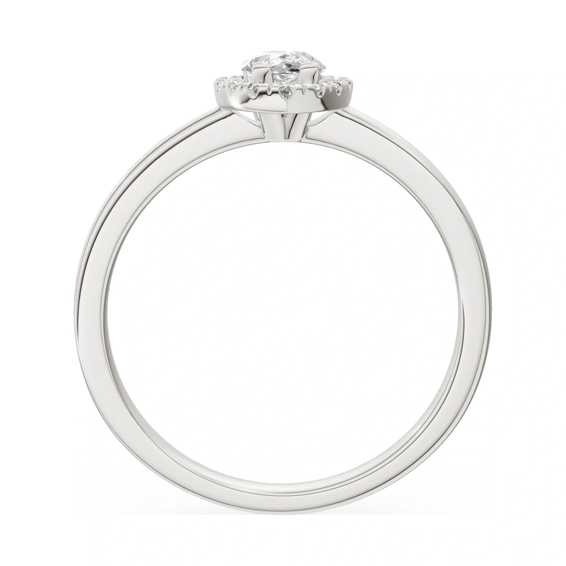 GREMARI Seven Aura pear-cut natural diamond engagement ring in 14K rose gold, 0.30 ct