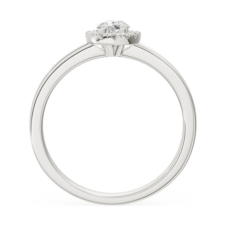 GREMARI Seven Aura pear-cut natural diamond engagement ring in 14K white gold, 0.30 ct