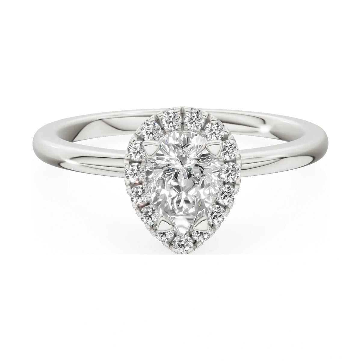GREMARI Seven Aura 14K white gold engagement ring with 0.50 ct pear-cut natural diamond