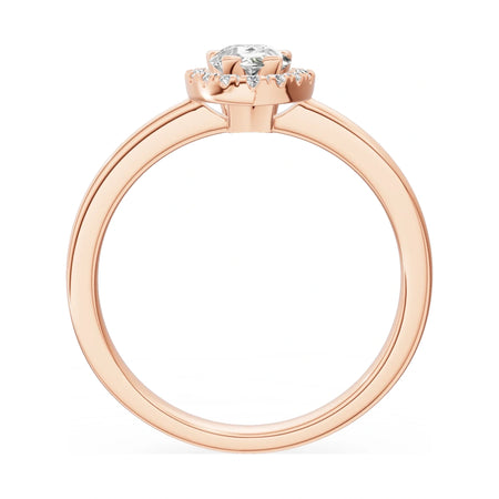 GREMARI Seven Aura pear-cut natural diamond engagement ring in 14K rose gold, 0.50 ct