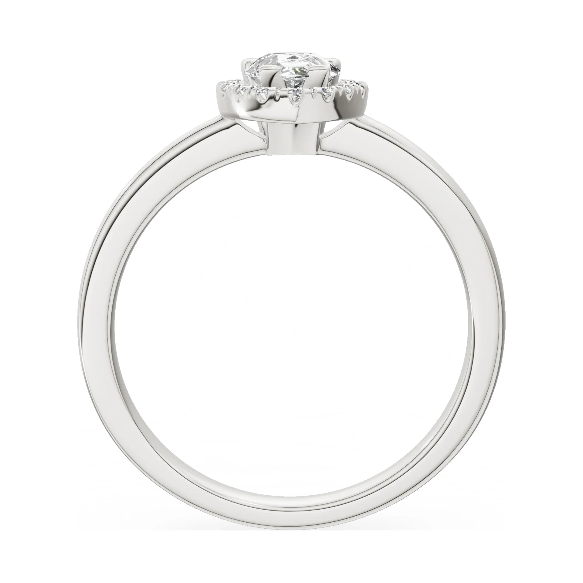 GREMARI Seven Aura pear-cut natural diamond engagement ring in 14K white gold, 0.50 ct