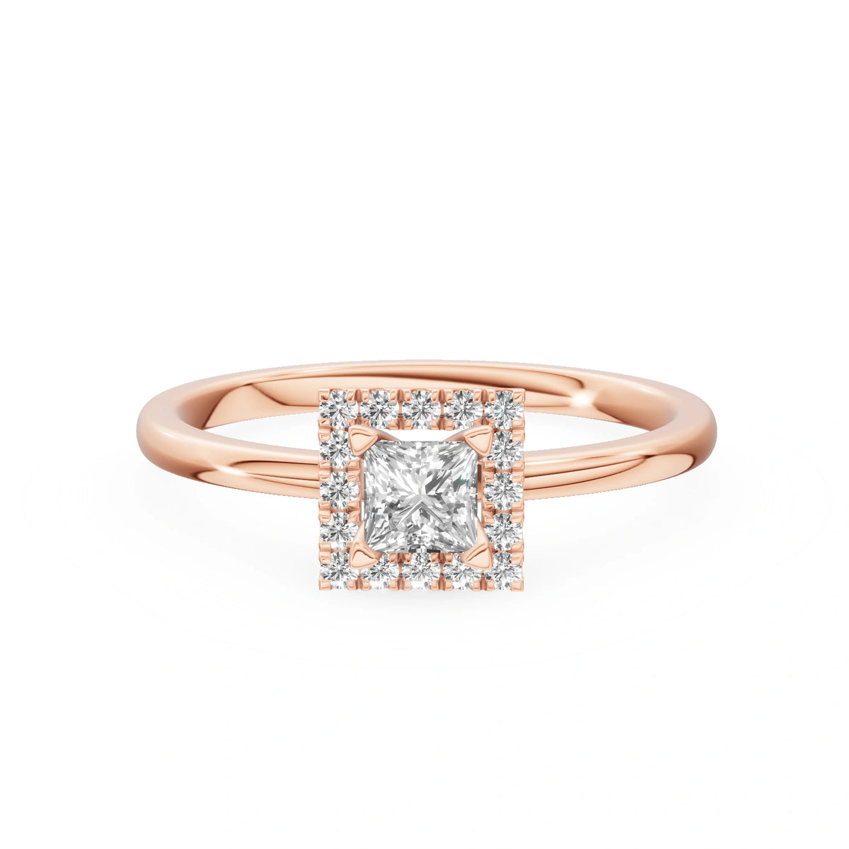 Gremari Seven Aura Verlobungsring aus Roségold mit 0,30 ct Labordiamant – Princess