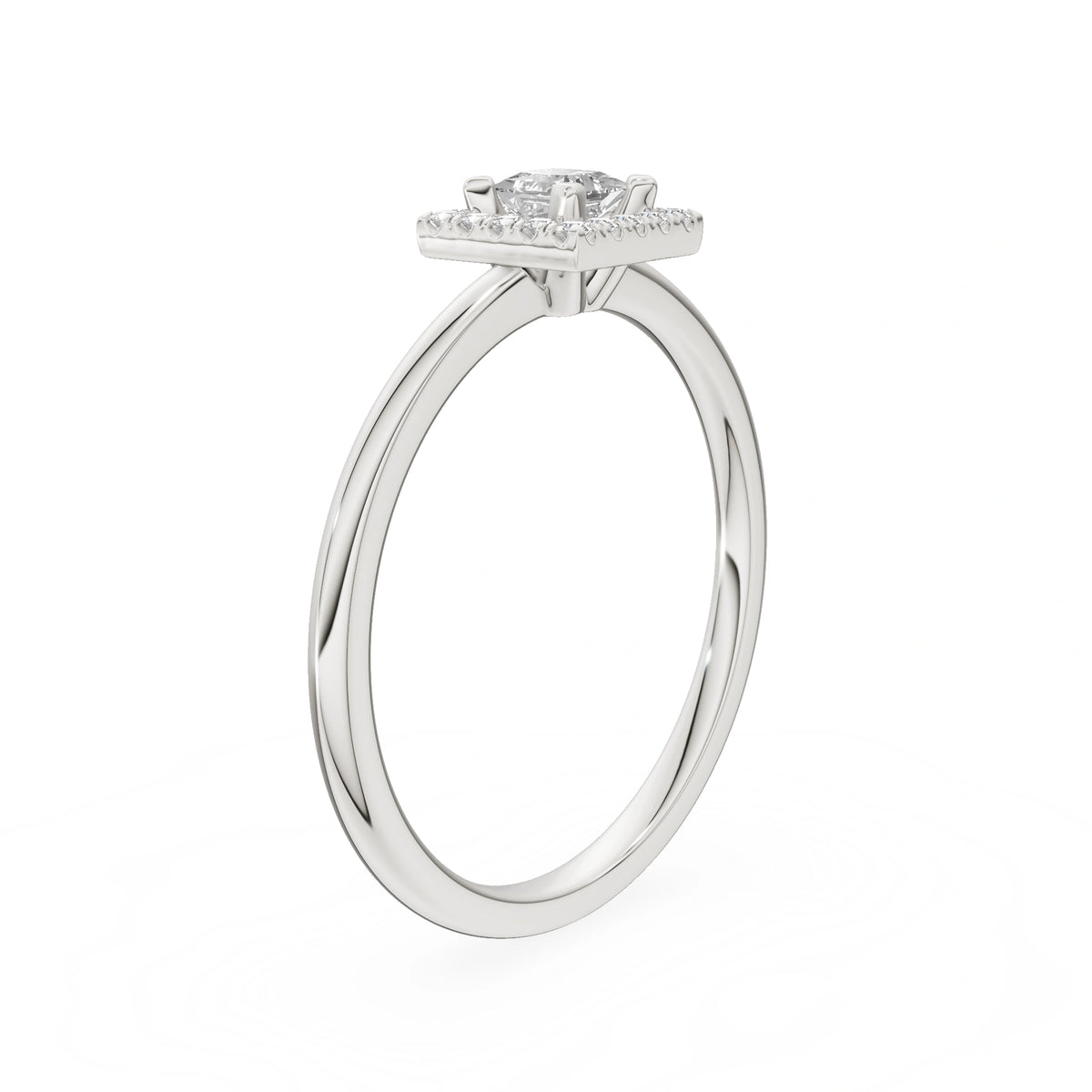 Gremari Seven Aura Verlobungsring aus Weißgold mit 0,15 ct Labordiamant – Princess