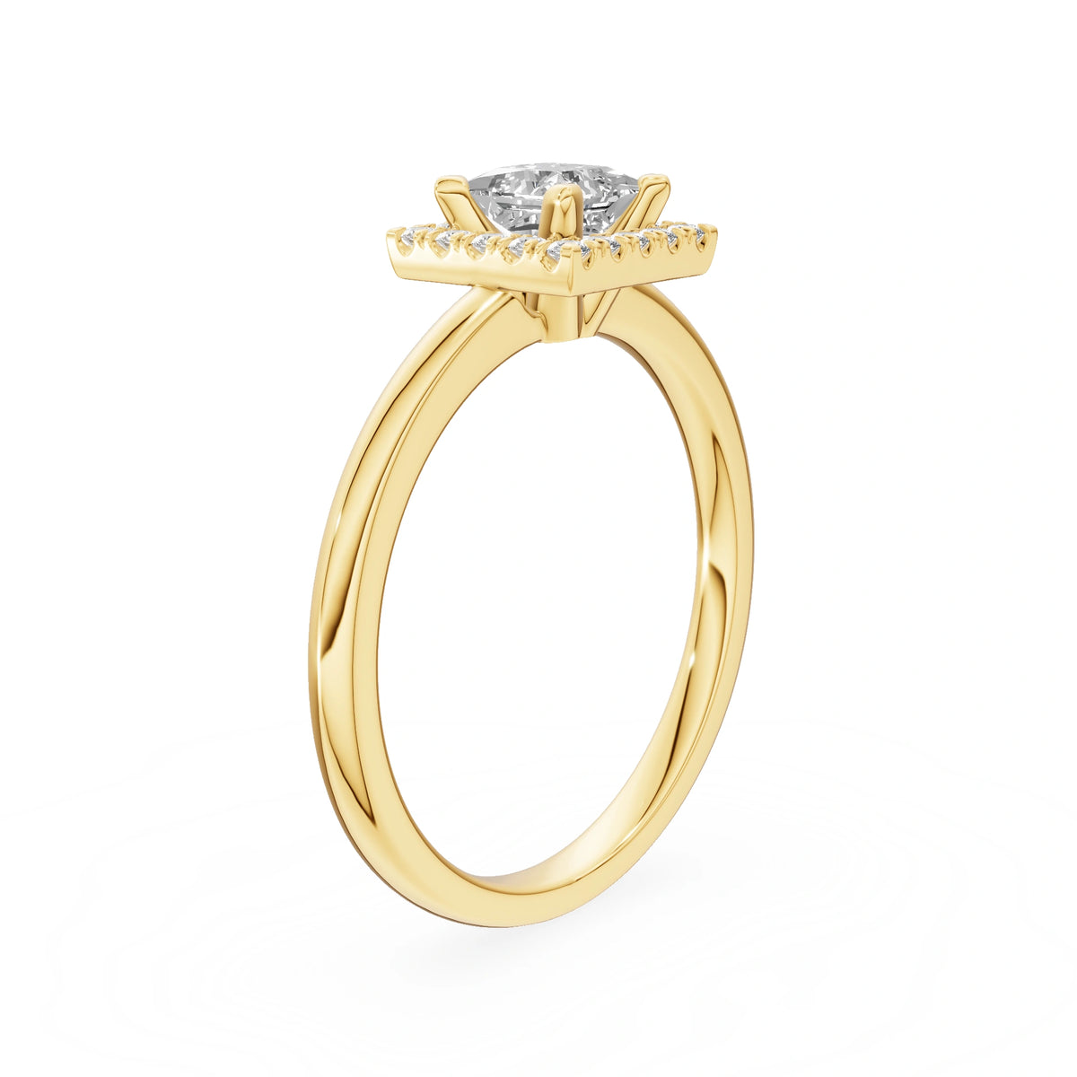 Gremari Seven Aura zásnubní prsten ze žlutého zlata s 0,50 ct lab-grown diamantem – Princess