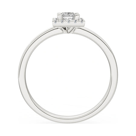 GREMARI Seven Aura princess-cut natural diamond engagement ring in 14K white gold, 0.30 ct