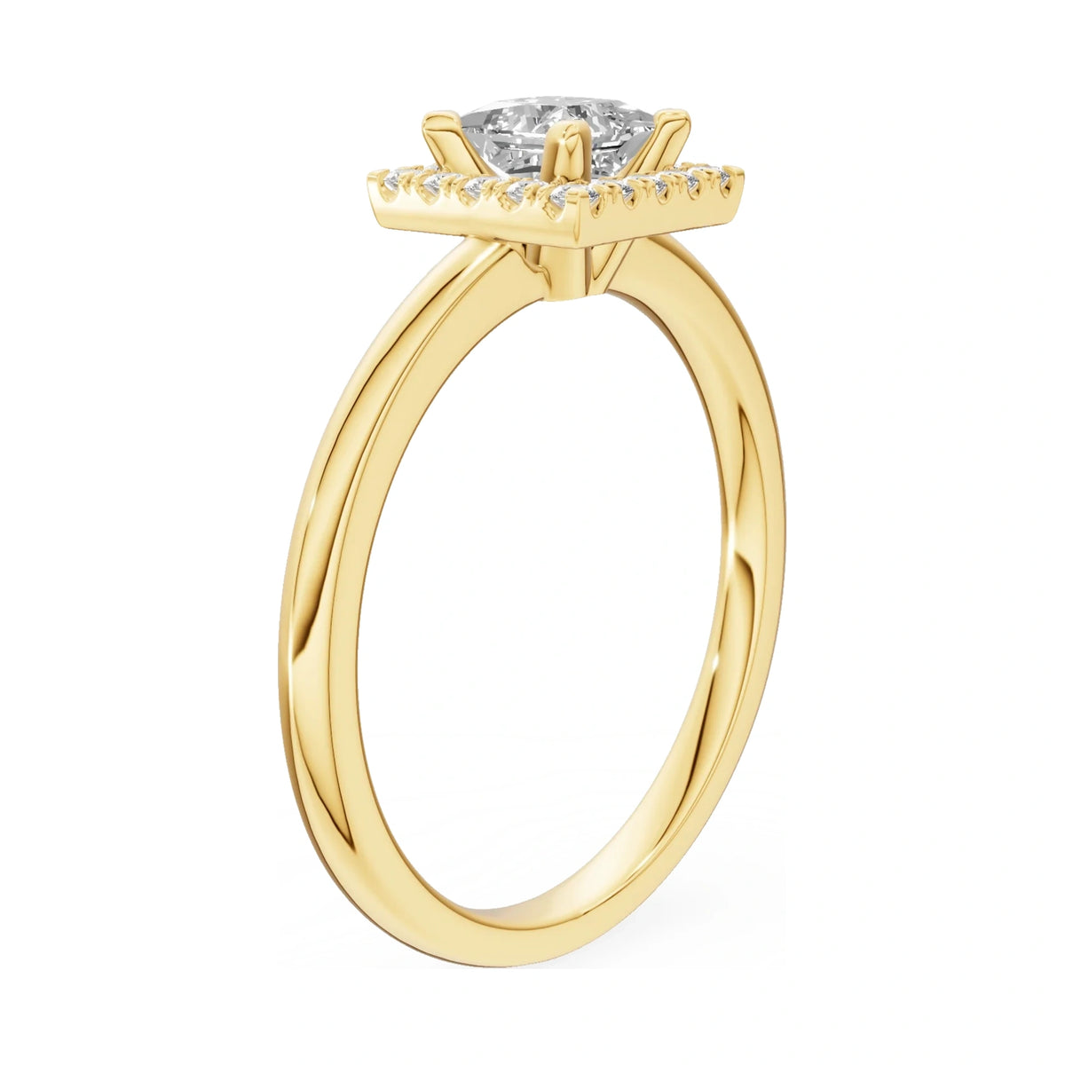 14K yellow gold GREMARI Seven Aura ring with 0.50 ct princess-cut natural diamond