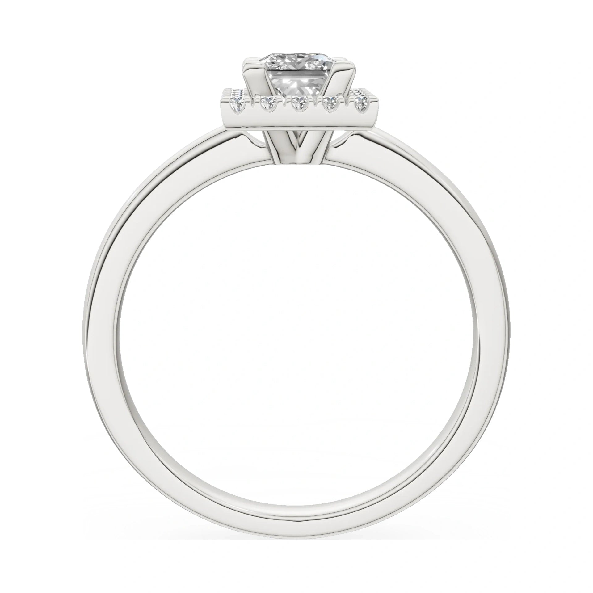 GREMARI Seven Aura princess-cut natural diamond engagement ring in 14K white gold, 0.50 ct