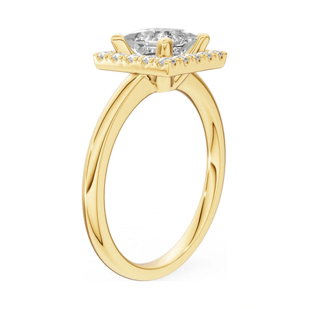 14K yellow gold GREMARI Seven Aura ring with 1.00 ct princess-cut natural diamond