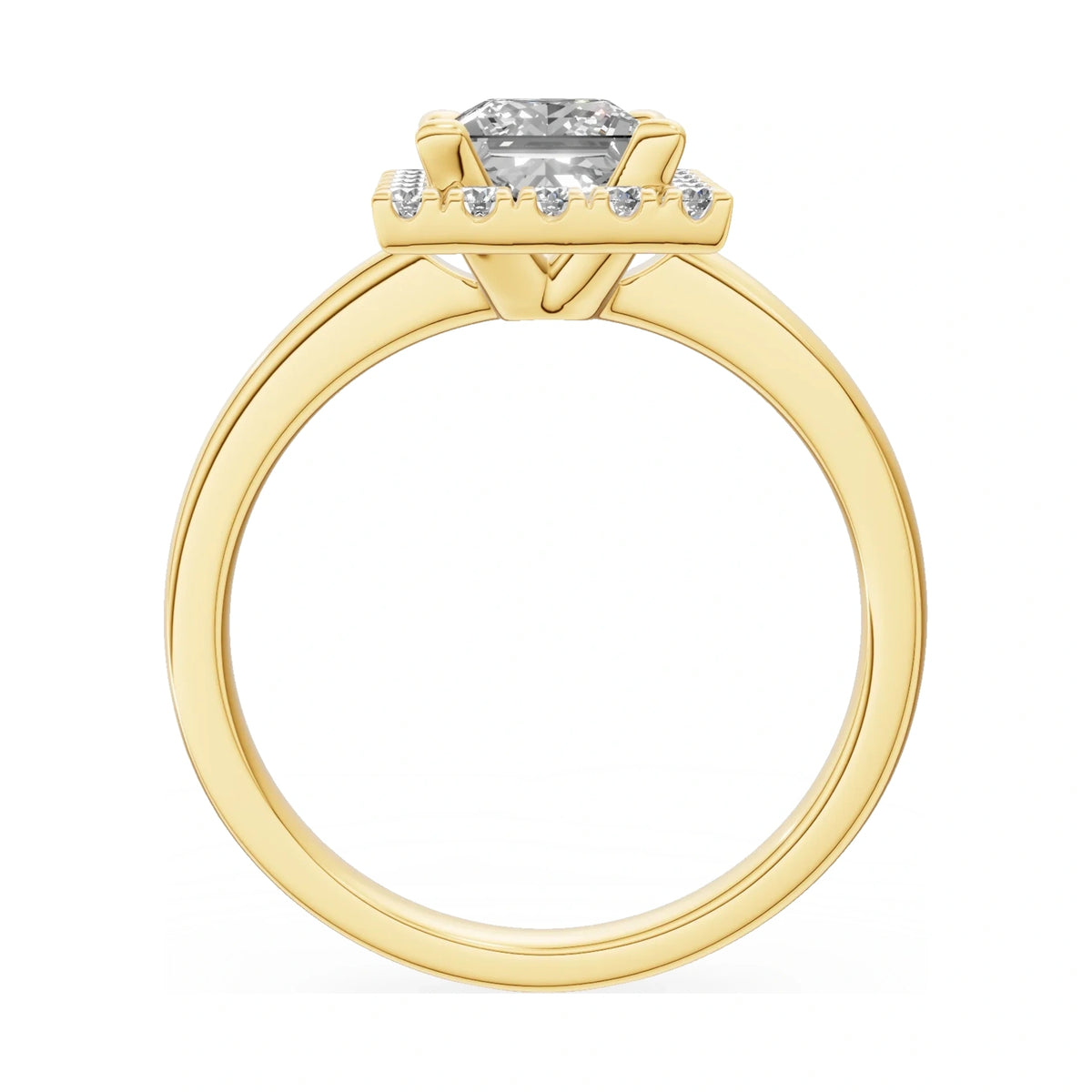 GREMARI Seven Aura princess-cut natural diamond engagement ring in 14K yellow gold, 1.00 ct