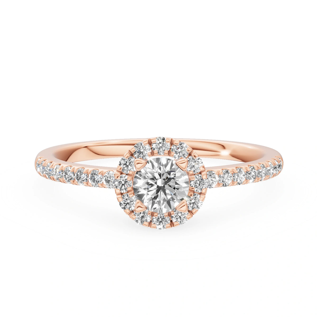 Bague de fiançailles en or rose 14K (585) - Gremari Seven Promise avec diamant cultivé en laboratoire de 0,30 ct, taille ronde