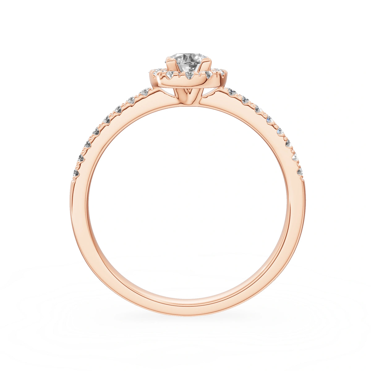 Bague de fiançailles en or rose 14K (585) - Gremari Seven Promise avec diamant cultivé en laboratoire de 0,30 ct, taille ronde
