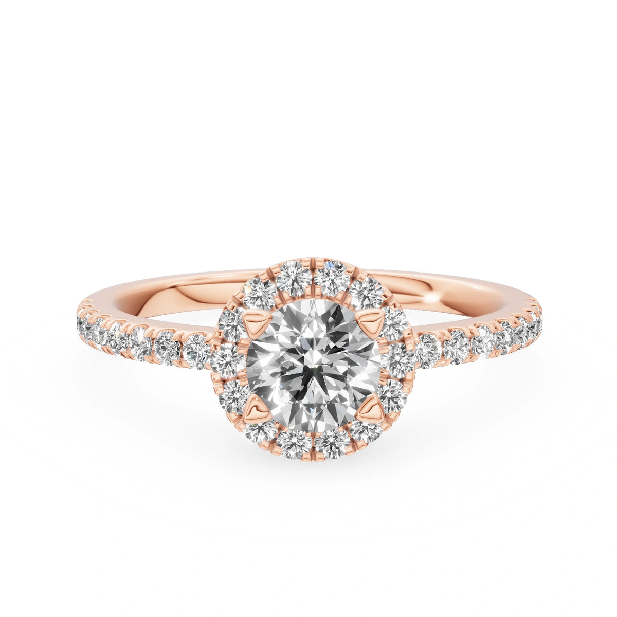Rose Gold 14K (585) Engagement Ring - Gremari Seven Icon with 0,50ct Lab Grown Diamond, Round Cut