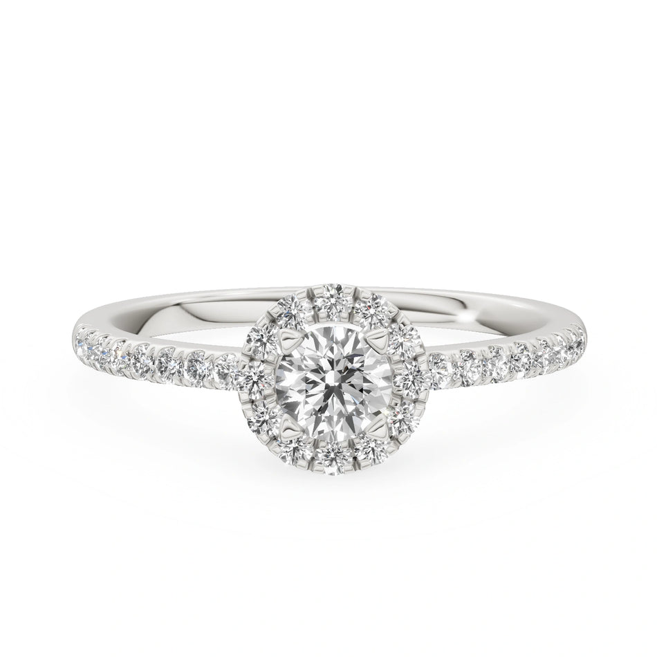 White Gold 14K (585) Engagement Ring - Gremari Seven Icon with 0,30ct Lab Grown Diamond, Round Cut