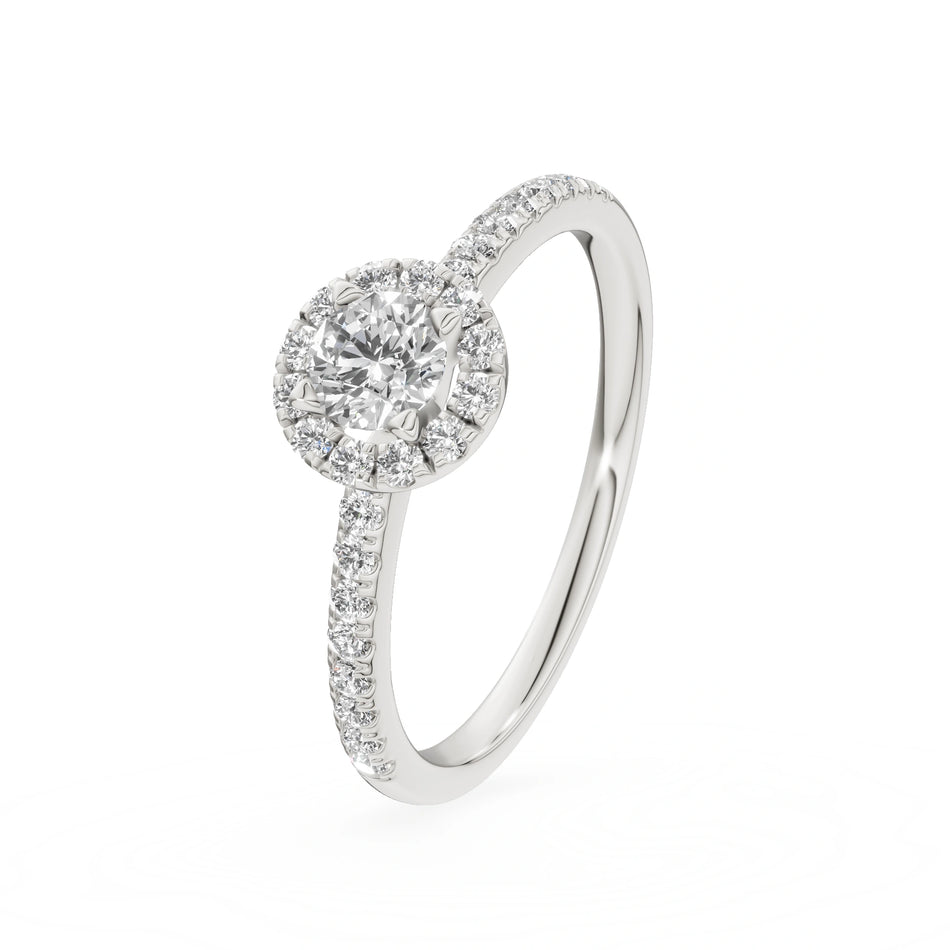 White Gold 14K (585) Engagement Ring - Gremari Seven Icon with 0,30ct Lab Grown Diamond, Round Cut