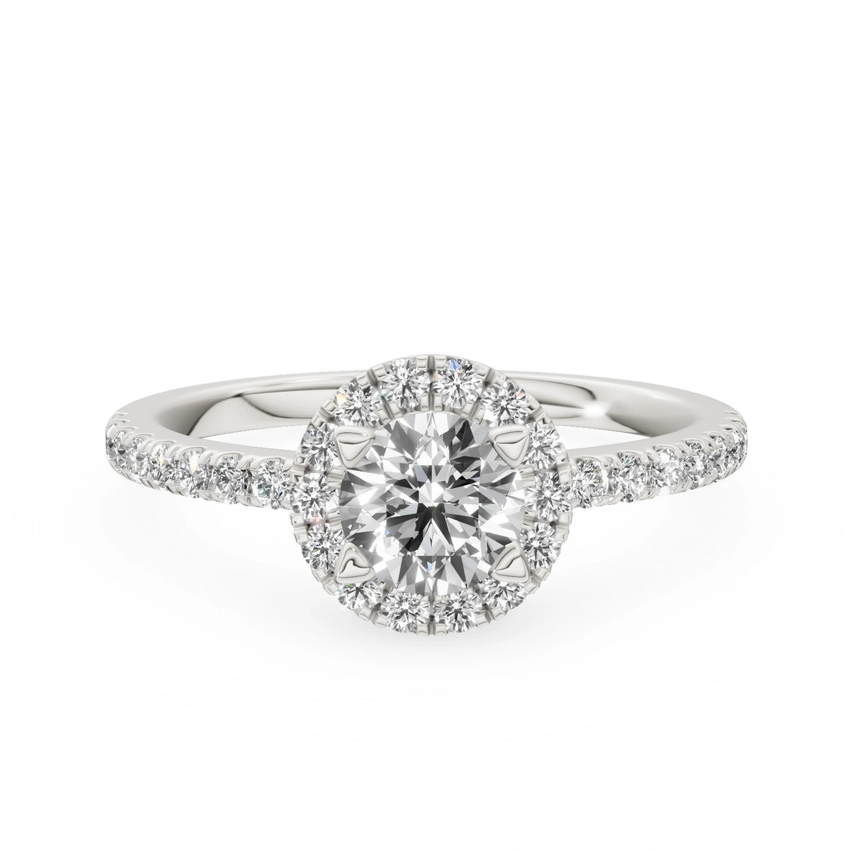 Bague de fiançailles en or blanc 14K (585) - Gremari Seven Promise avec diamant cultivé en laboratoire 0,50 ct, taille ronde
