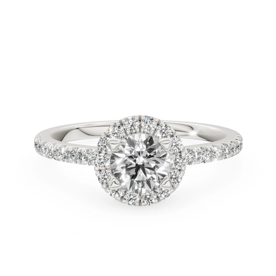 White Gold 14K (585) Engagement Ring - Gremari Seven Icon with 0,50ct Lab Grown Diamond, Round Cut