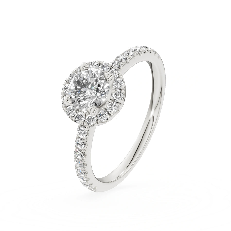 White Gold 14K (585) Engagement Ring - Gremari Seven Icon with 0,50ct Lab Grown Diamond, Round Cut