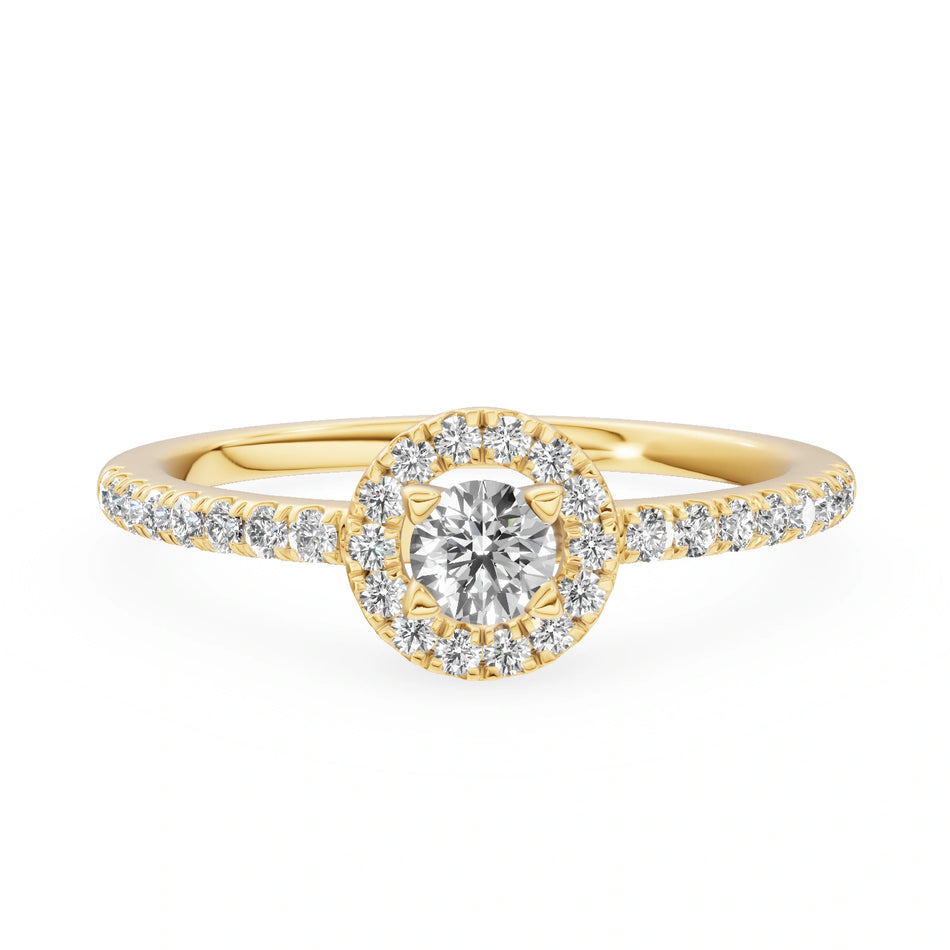 Gremari Seven Icon zásnubní prsten ze žlutého zlata s 0,15 ct lab-grown diamantem – Round/Brilliant