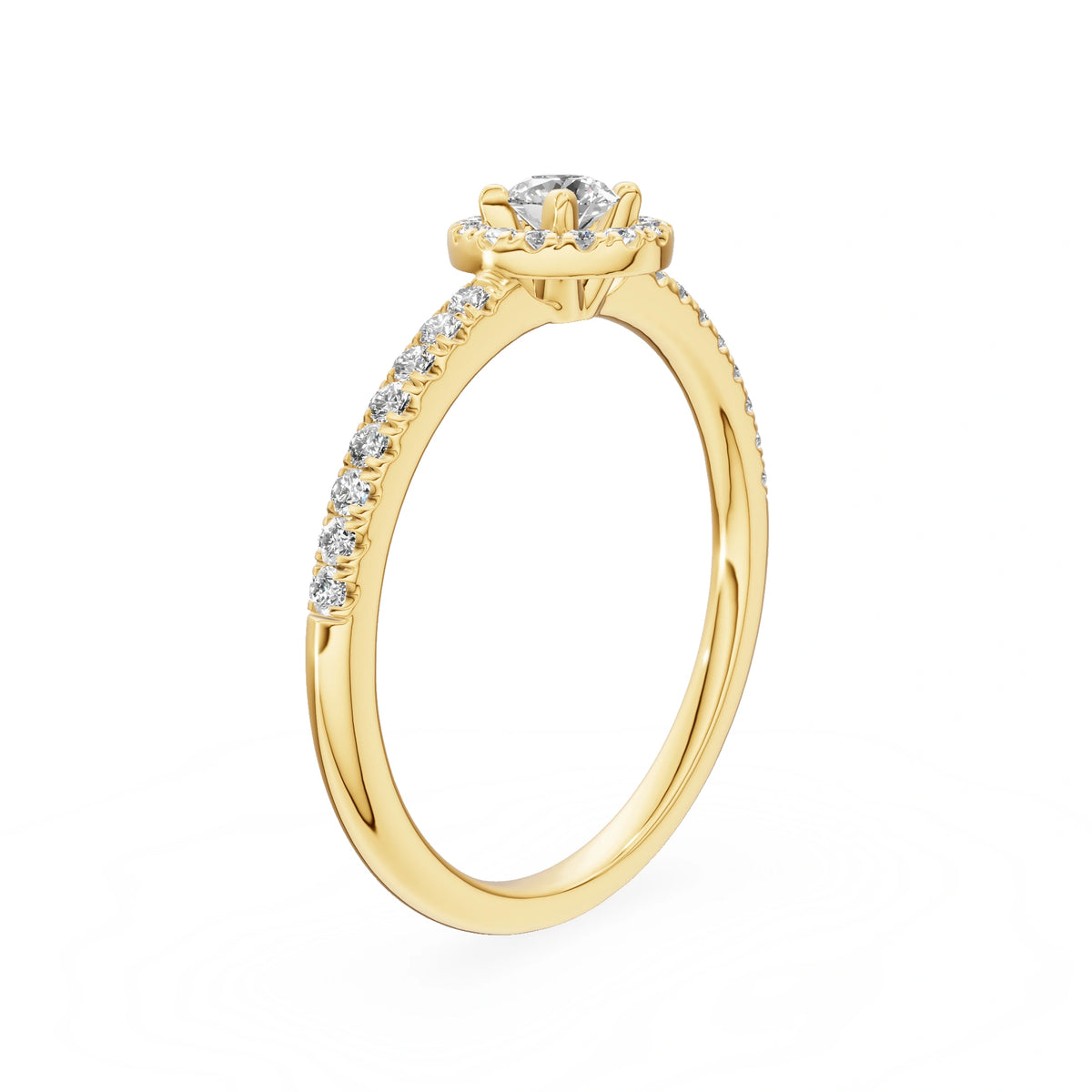 Gremari Seven Icon Verlobungsring aus Gelbgold mit 0,15 ct Labordiamant – Round/Brilliant