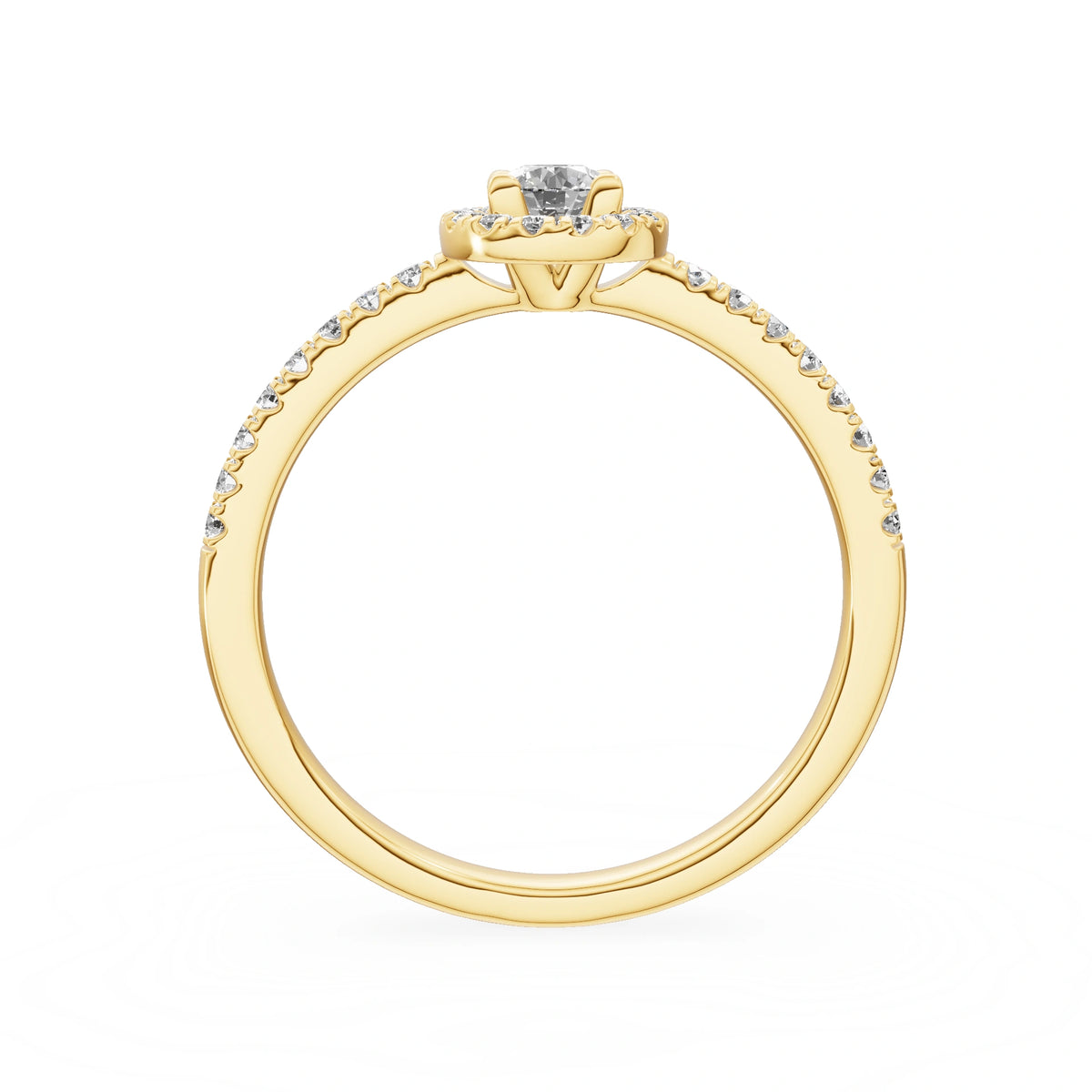 Gremari Seven Icon Verlobungsring aus Gelbgold mit 0,15 ct Labordiamant – Round/Brilliant