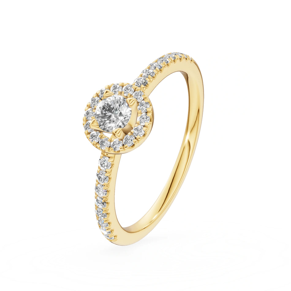 Gremari Seven Icon zásnubní prsten ze žlutého zlata s 0,15 ct lab-grown diamantem – Round/Brilliant