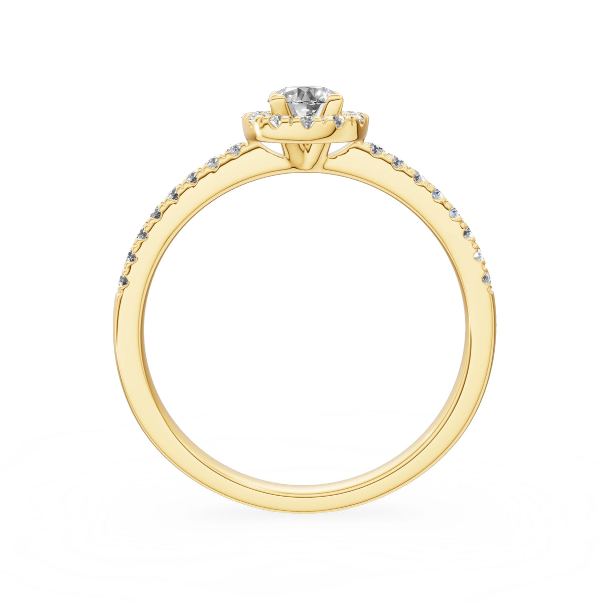 Bague de fiançailles en or jaune 14 carats (585) - Gremari Seven Promise avec diamant cultivé en laboratoire de 0,30 ct, taille ronde