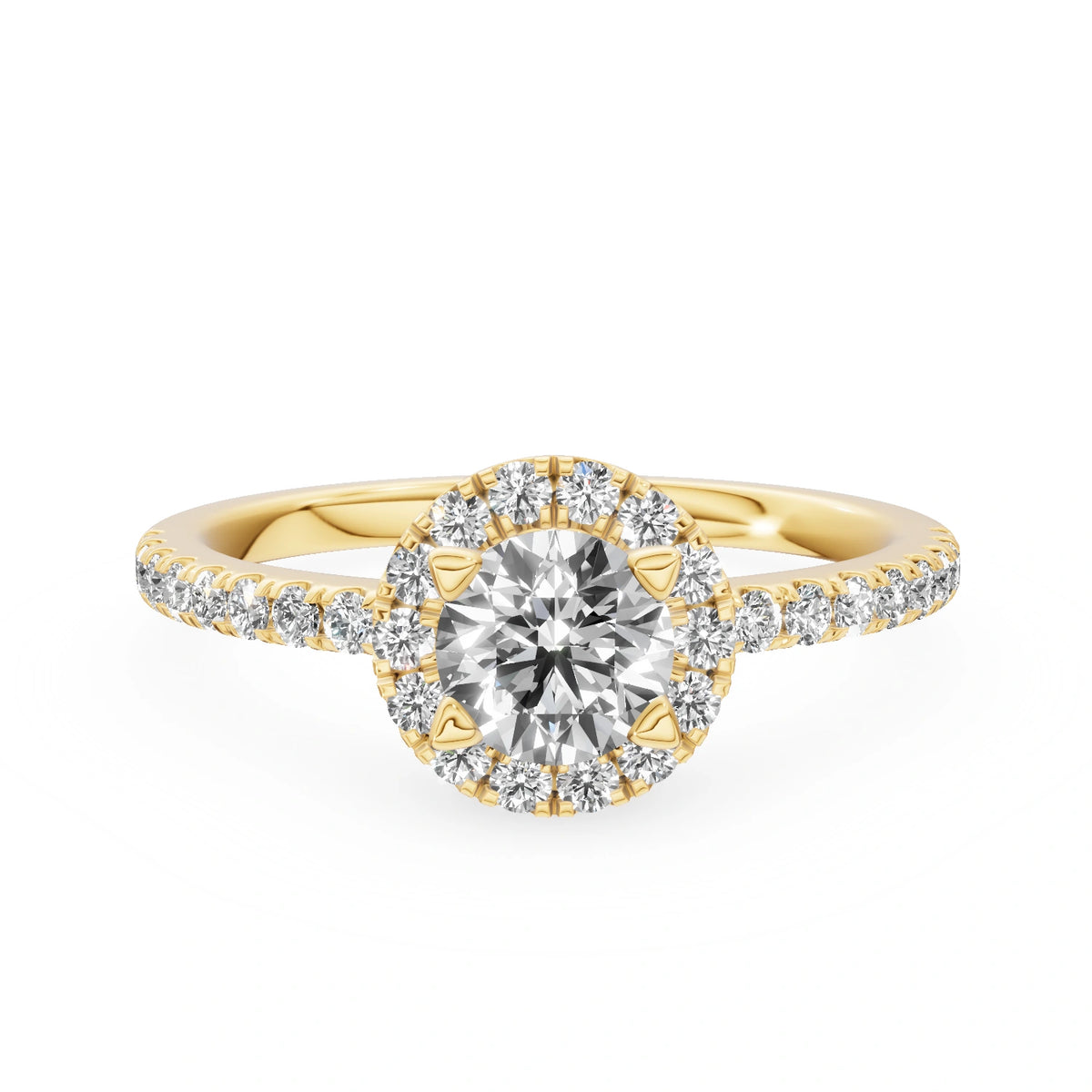 Gremari Seven Icon Verlobungsring aus Gelbgold mit 0,50 ct Labordiamant – Round/Brilliant