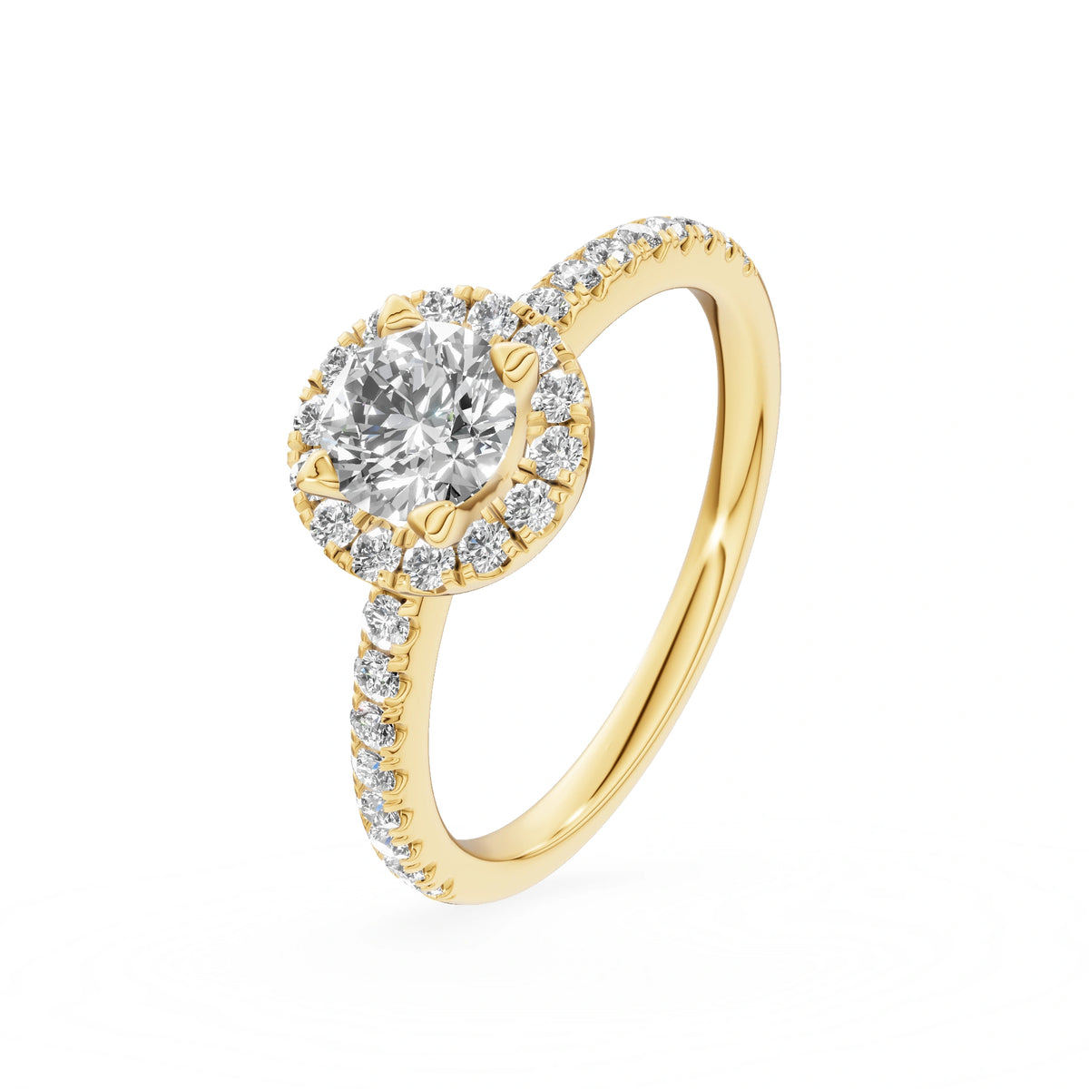 Gremari Seven Icon Verlobungsring aus Gelbgold mit 0,50 ct Labordiamant – Round/Brilliant