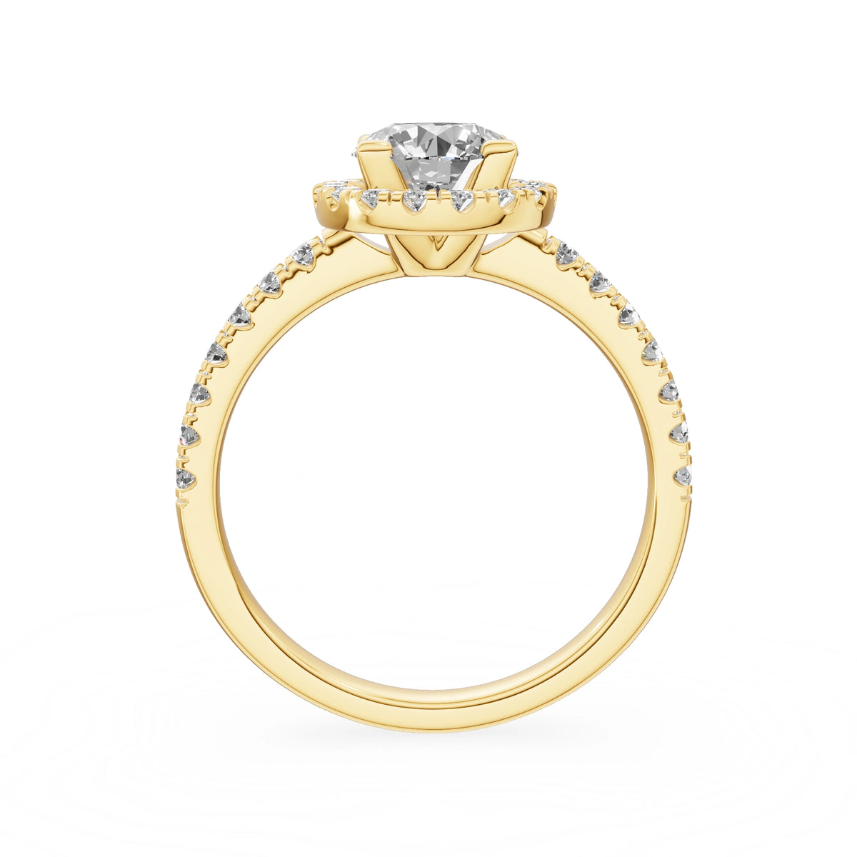Gremari Seven Icon Verlobungsring aus Gelbgold mit 1,00 ct Labordiamant – Round/Brilliant
