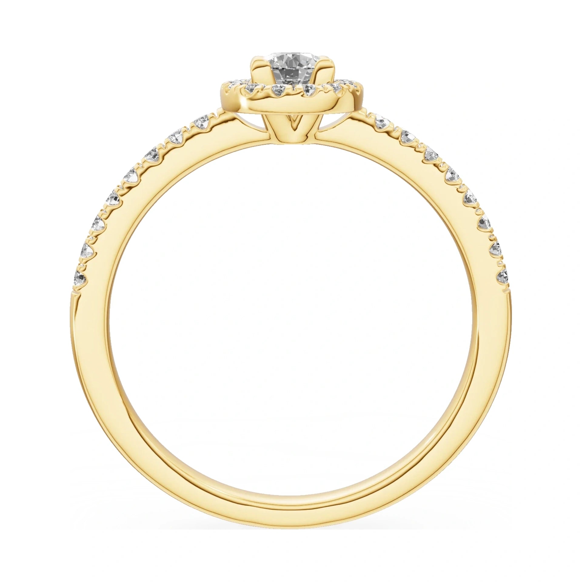 GREMARI Seven Icon round-cut natural diamond engagement ring in 14K yellow gold, 0.15 ct