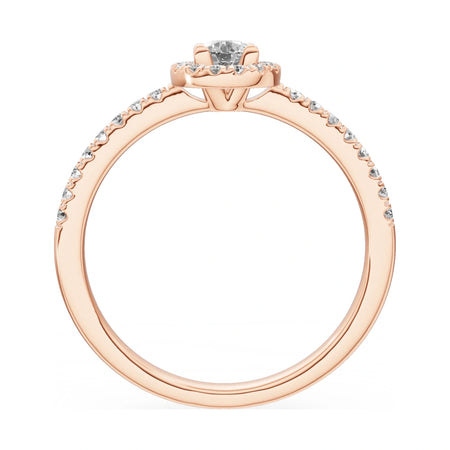 GREMARI Seven Icon round-cut natural diamond engagement ring in 14K rose gold, 0.15 ct