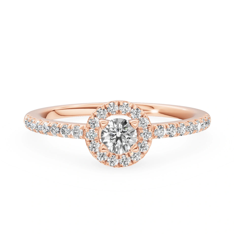 Bague de fiançailles en or rose 14K (585) - Gremari Seven Promise avec diamant de 0,15 ct, taille ronde