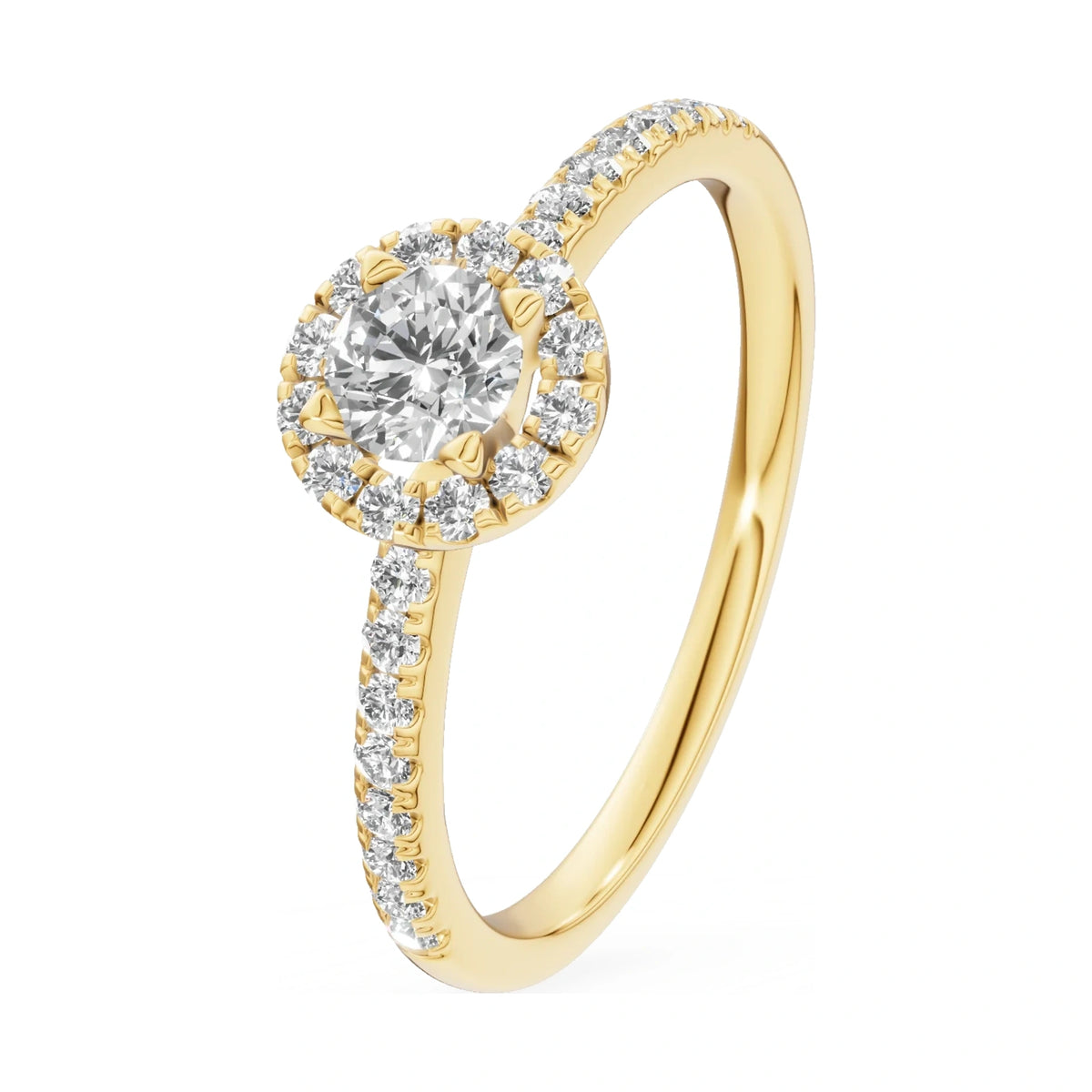 0.30 ct round-cut natural diamond GREMARI Seven Icon engagement ring in 14K yellow gold