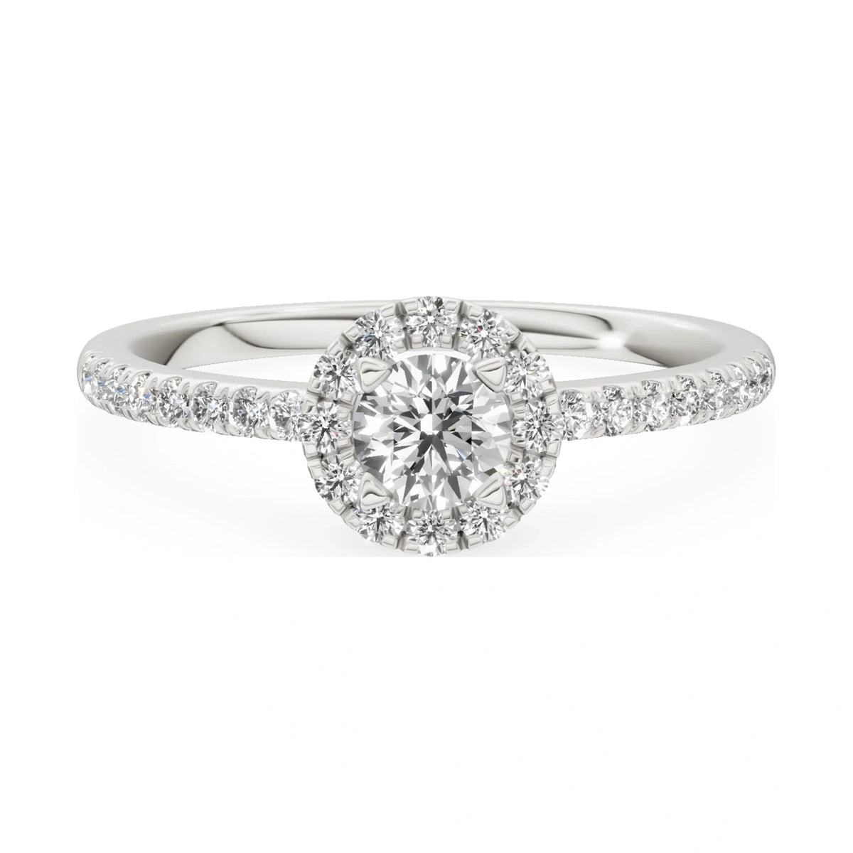 GREMARI Seven Icon 14K white gold engagement ring with 0.30 ct round-cut natural diamond
