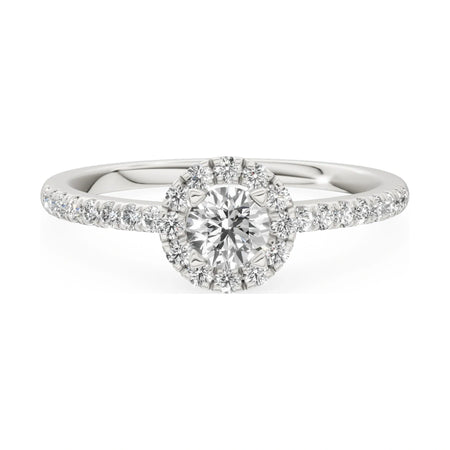 GREMARI Seven Icon 14K white gold engagement ring with 0.30 ct round-cut natural diamond