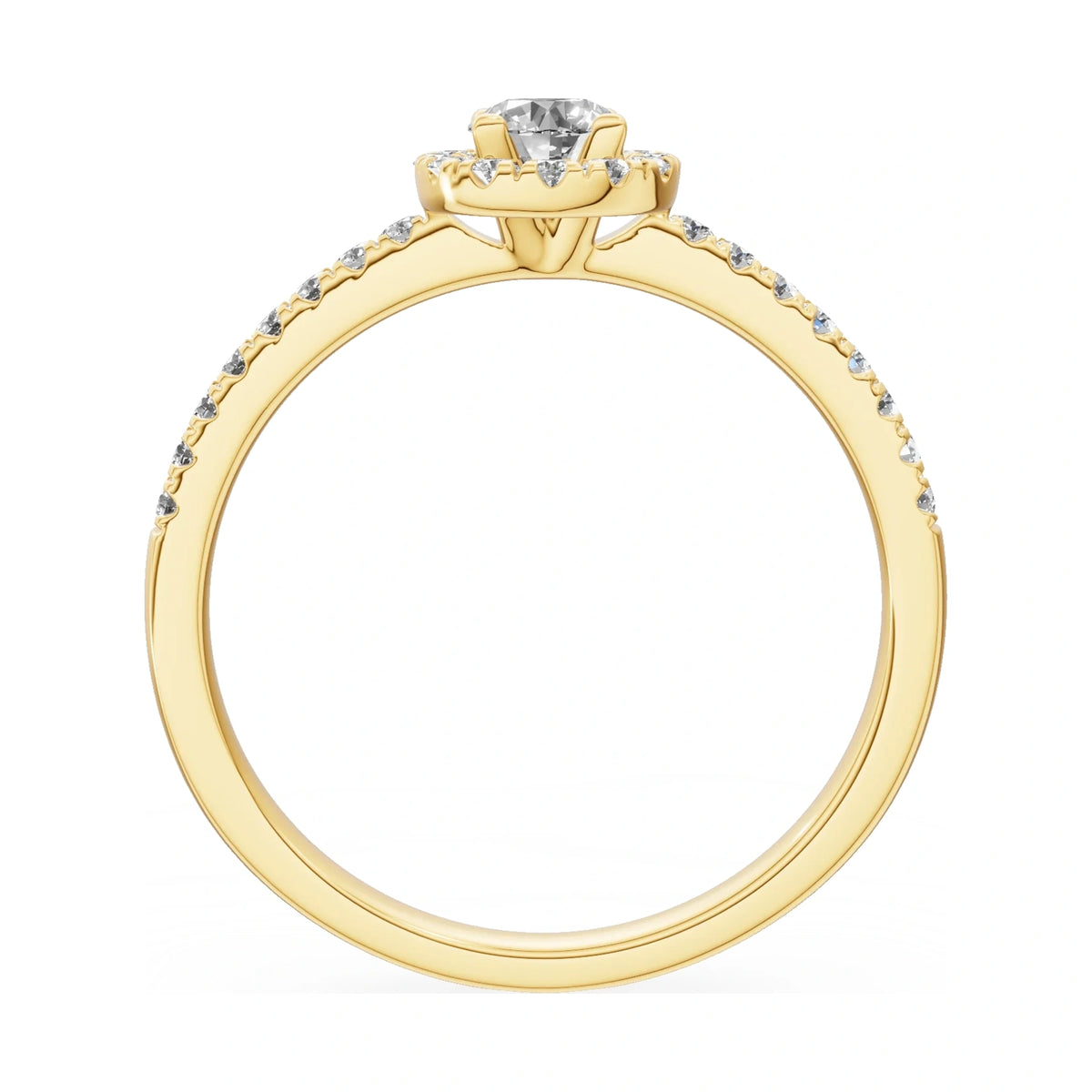 GREMARI Seven Icon round-cut natural diamond engagement ring in 14K yellow gold, 0.30 ct