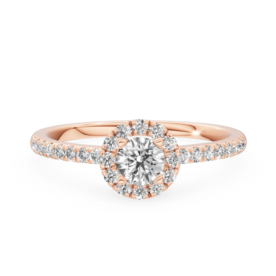 Bague de fiançailles en or rose 14K (585) - Gremari Seven Promise avec diamant de 0,30 ct, taille ronde