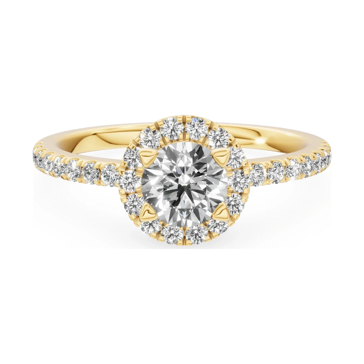GREMARI Seven Icon 14K yellow gold engagement ring with 0.50 ct round-cut natural diamond