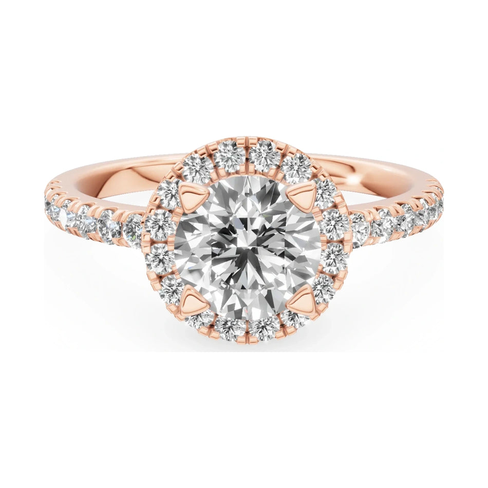 GREMARI Seven Icon 14K rose gold engagement ring with 1.00 ct round-cut natural diamond