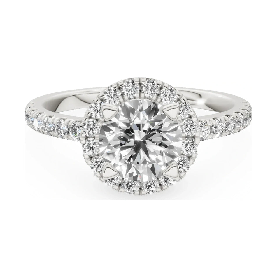 GREMARI Seven Icon 14K white gold engagement ring with 1.00 ct round-cut natural diamond