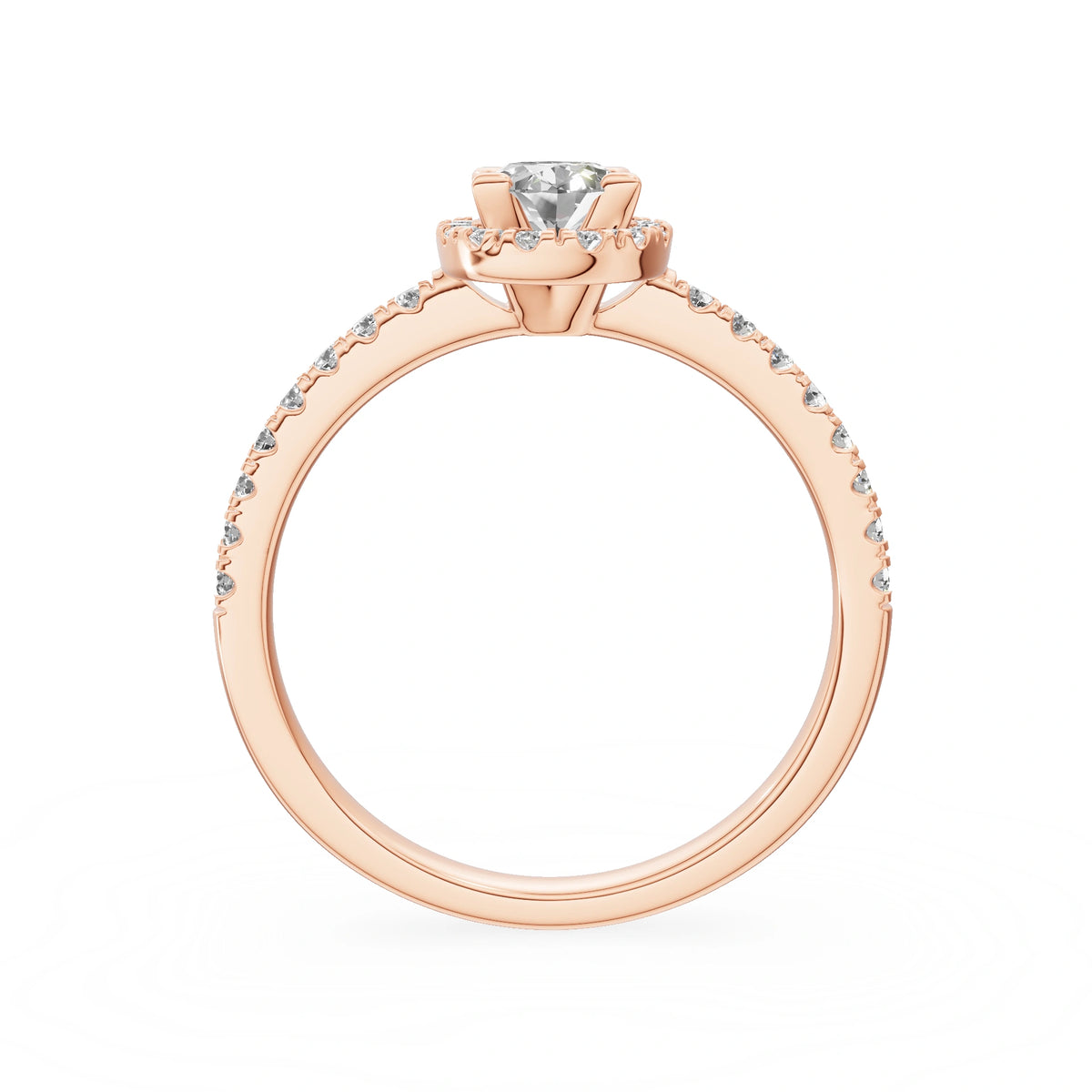Gremari Seven Icon zásnubný prsteň z ružového zlata s 0,50 ct lab-grown diamantom – Oval
